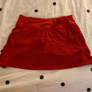 Lululemon red pace rival skirt
